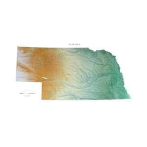  Nebraska Topographic Wall Map by Raven Maps, Print on 