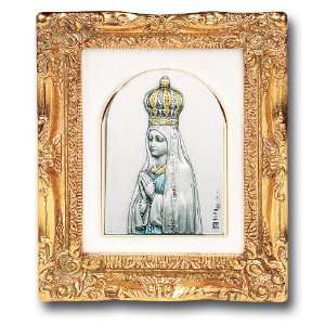   of Fatima Mary Gold Framed Artwork Catholic Religious 