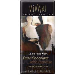Vivani Dark Chocolate with Espresso, 3.5 Ounce, 10  Count  