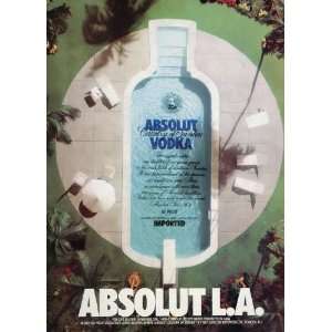  1987 Ad Absolut Vodka LA Los Angeles Swimming Pool Deck 