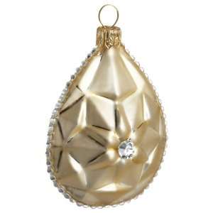 : Ornaments To Remember Pear shaped Diamond Hand Blown Glass Ornament 