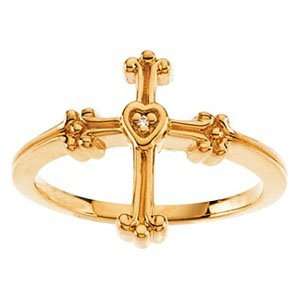  14KY Gold Chastity Ring with Diamond/14kt yellow gold 