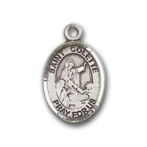   Medal with St. Colette Charm and Angel w/Wings Pin Brooch Jewelry