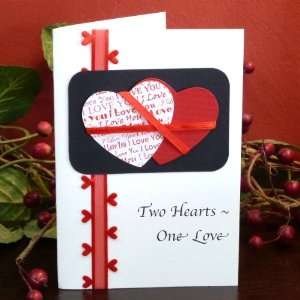  Handmade Two Hearts One Love Card: Office Products