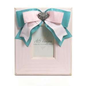   Designs   Pink Chloe Picture Frame With Turquoise & Pink Ribbon Baby