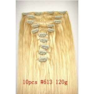   in 100% Remy Human Hair Extensions #613 Bleach Blonde 