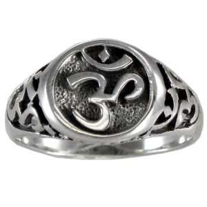    Large Sterling Silver Aum Om Hindu Ring (sz 4 15) sz 5 Jewelry