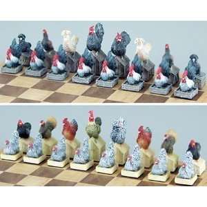  Rooster & Hen Chess Set, King3 1/4   Chess Chessmen 