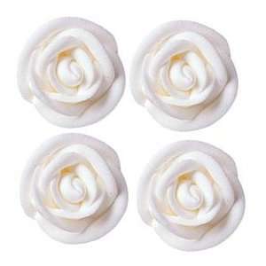 Large White Royal Icing Roses:  Grocery & Gourmet Food