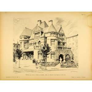  1896 Print Mansion Brooklyn NYC Frank Freeman Architect 