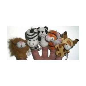  5 Assorted Jungle Wild Animal Finger Puppets: Toys & Games