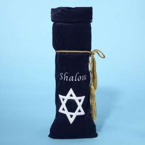  Navy Blue Shalom & Star of David Embroidered Hanukkah 