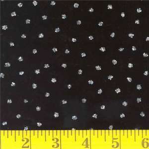  58 Wide Glitter Stretch Velvet Black Dots Fabric By The 