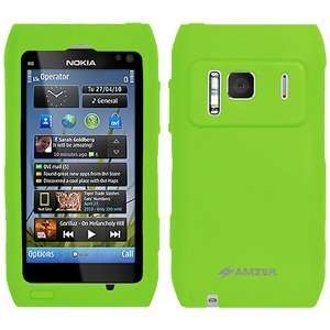  New Amzer Silicone Skin Jelly Case Green For Nokia N8 Anti 