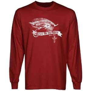   Troy University Trojans Tackle Long Sleeve T Shirt   Cardinal Sports