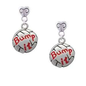  Volleyball   Bump It Mini Heart Charm Earrings Arts 