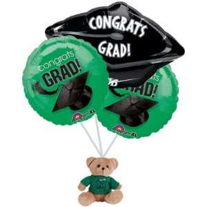  Graduation Green Balloon Bouquet with Bear: Toys & Games