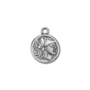   Antique Silver Plated Pewter Roman Coin Charm: Arts, Crafts & Sewing