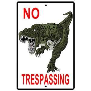  No Trespassing T Rex Sign Patio, Lawn & Garden