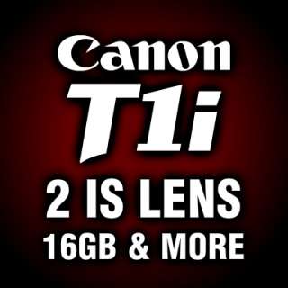 EOS T1i SLR Camera Body +2 Canon IS Lens 18 55, 55 250 + 16GB + 2 