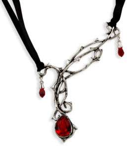 Passion Alchemy Gothic red crystal and vine necklace  