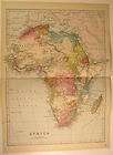 Africa c. 1875 Bacon antique folio hand color map