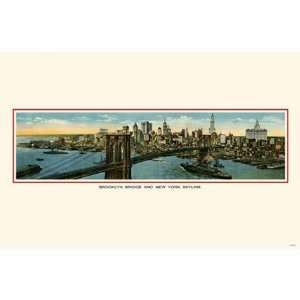    Brooklyn Bridge and New York Skyline Poster