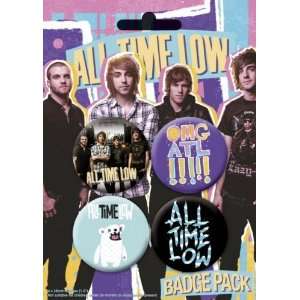   All Time Low   4 Piece Button / Pin / Badge Set Arts, Crafts & Sewing