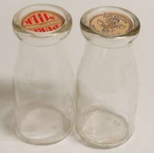 Vintage Half Pint Milk Bottles Set Of 2  