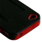 iPhone 4 4S 4GS Rugged Combo HARD SOFT HYBRID CASE COVER RED BLACK 