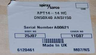 Spirax Sarco APT14 14HC DN50X40 ANSI150 Automatic Steam Pump Trap NEW 