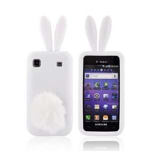  White Bunny Silicone Skin Case Cover w Fur Tail Stand For 