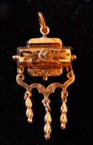 Antique Lot 3 Gold Filled VICTORIAN Brooch Pin Pendant Enamel Tube 