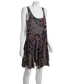 Free People sapphire printed Animal Instincts baby doll dress