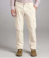 Brunello Cucinelli ivory cotton cuffed cargo pants style# 319491501