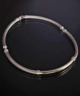 David Yurman gold and silver Metro twisted cable choker   up 