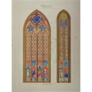   Stained Glass Windows Religious   Original Lithograph