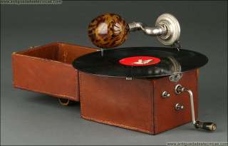 Antique British Cameraphone, Portable Gramophone. 1920s. Good Working 