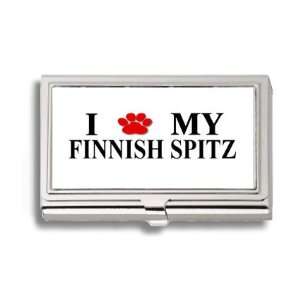  Finnish Spitz Paw Love My Dog Business Card Holder Metal 