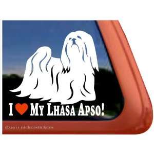  I Love My Lhasa Apso ~ Dog Vinyl Window Decal Automotive
