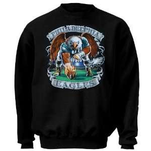  Philadelphia Eagles Black Banner Fleece Sweatshirt: Sports 