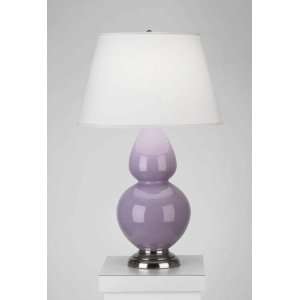 Robert Abbey 1794 Double Gourd   One Light Table Lamp, Lilac Glazed 