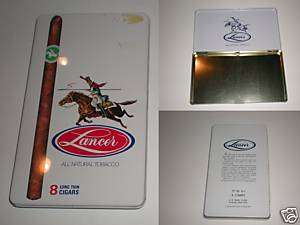 Lancer Long Thin 8 Cigars Tobacco Tin Metal Box Logo  