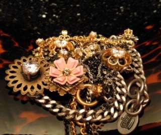 NWT Juicy Couture GARDEN PARTY GILDED Charm FLOWERS 34 Bracelet Belt 