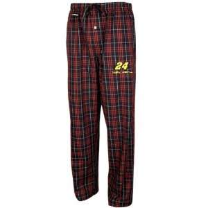  #24 Jeff Gordon Black Plaid Event Pajama Pants: Sports 