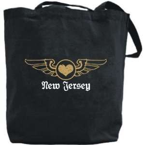  Canvas Tote Bag Black  New Jersey Gothic  State: Sports 