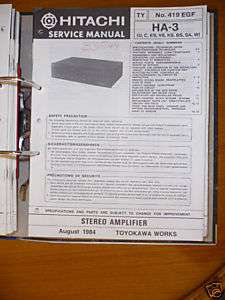 Service Manual für Hitachi HA 3 Amplifier,ORIGINAL!  