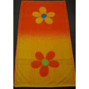   Egyptian Cotton Jacquard Orange Flower Beach Towel Set