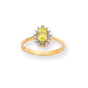    14k .02ct Diamond and Peridot Birthstone Ring   JewelryWeb Jewelry