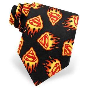   Flame Logo Tie by DC Comics in Black   16.5 Inch
